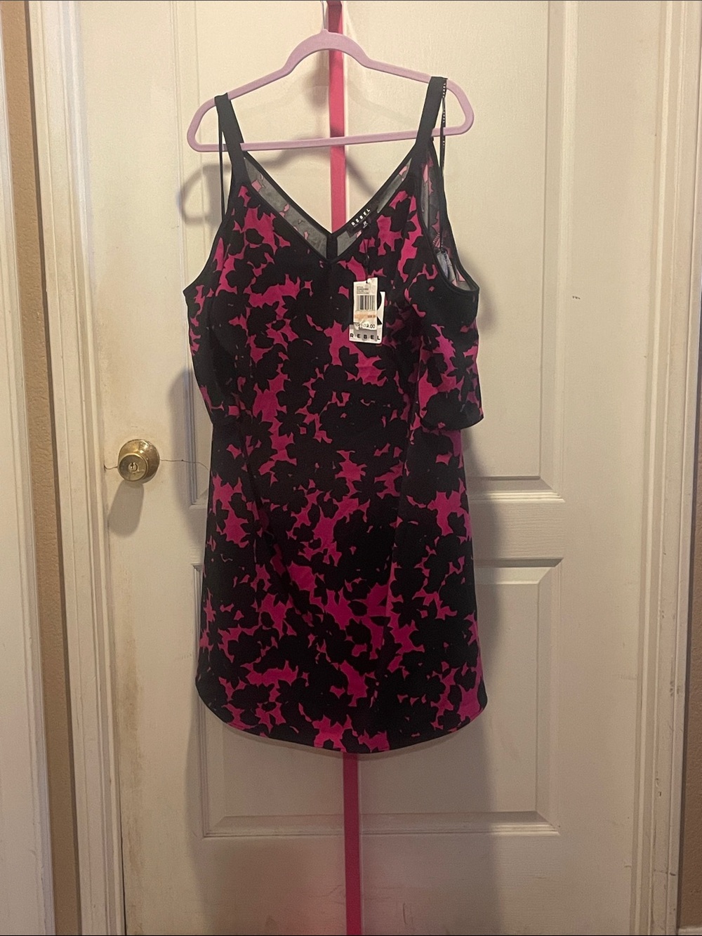 rebels Black & Hot Pink Floral Dress